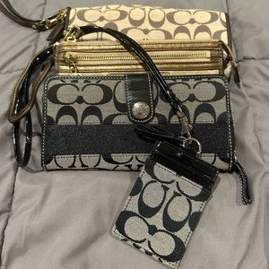 Coach wallet bundle, bonus badge holder